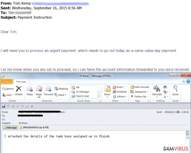 Task from boss spam