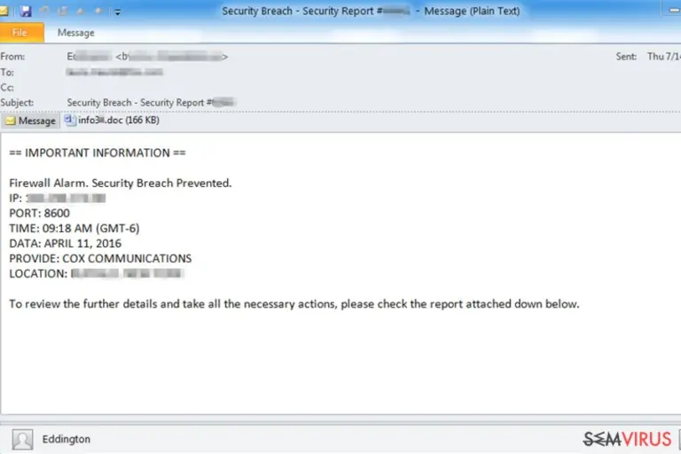 Phishing emails delivering ransomware