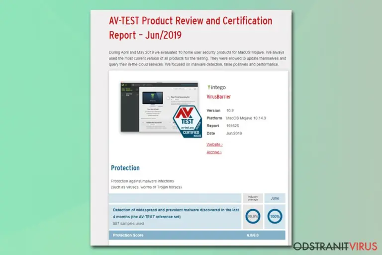 Intego AV-Test lab results