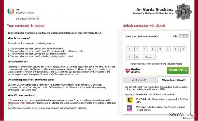 obrázek pro virus An Garda Siochana obrázek pro virus An Garda Siochana