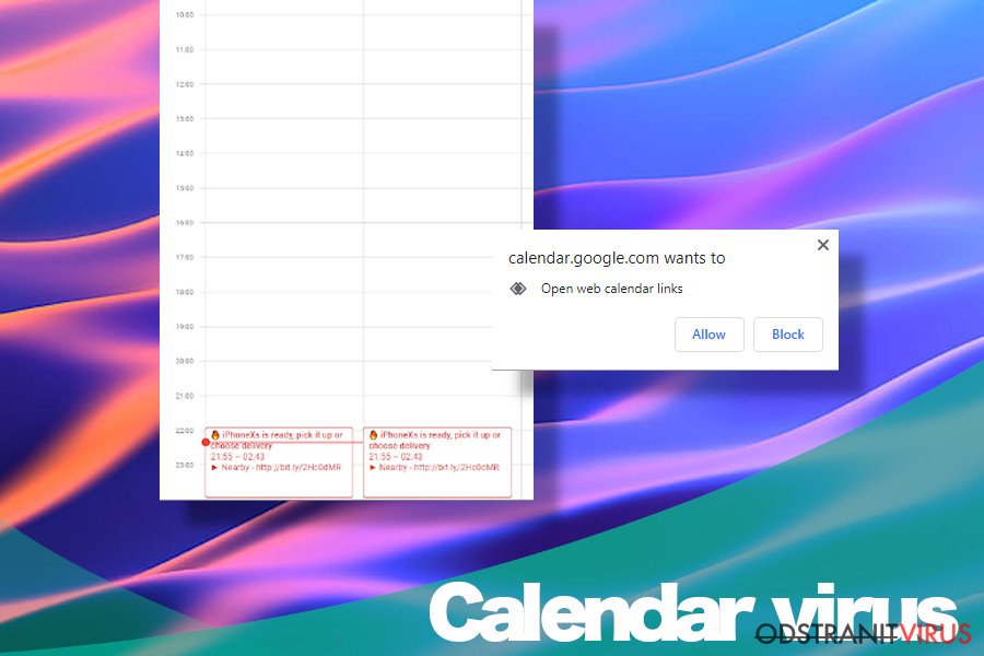 Calendar virus na zařízení Apple