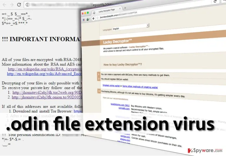 .odin file extension malware encrypts files and wants money