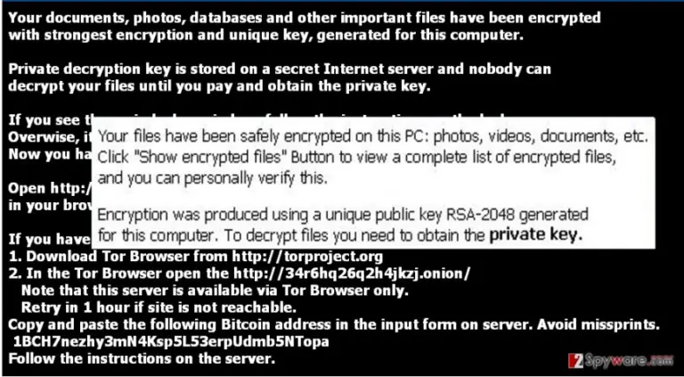 The note of TeslaCrypt 4.2 virus
