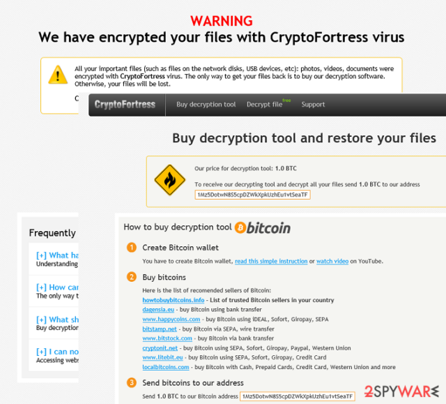 The picture of CryptoFortress ransomware