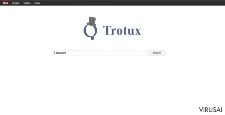 A screenshot of the Trotux.com search engine