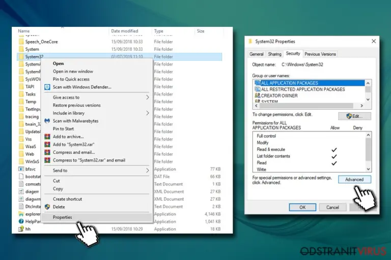 TrustedInstaller go to Properties